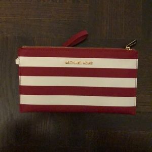 Michael Kors Wristlet, Red & White Stripe